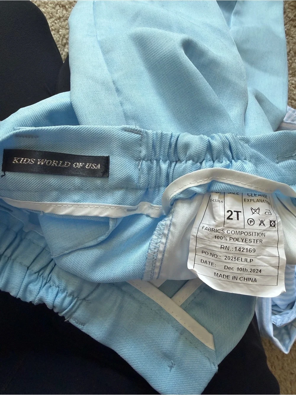 2T Dress Shirt & Pants - Light Blue & White